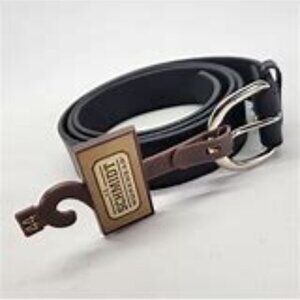 C.E. Schmidt Workwear Black Mexico Leather Men's Belt 52" Goldtone Buckle NWT
